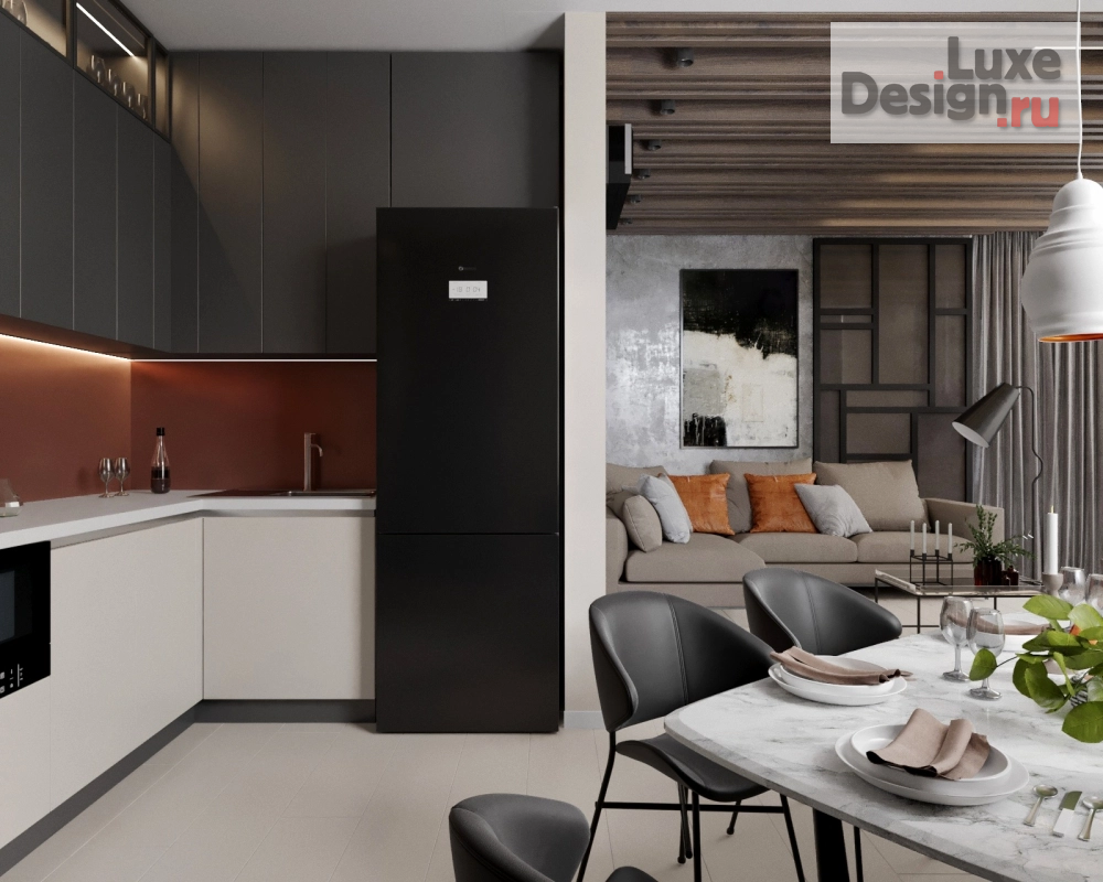 Дизайн интерьера трехкомнатной квартиры "Дизайн 3х комнатной квартиры в ЖК Театральный" (фото 1)