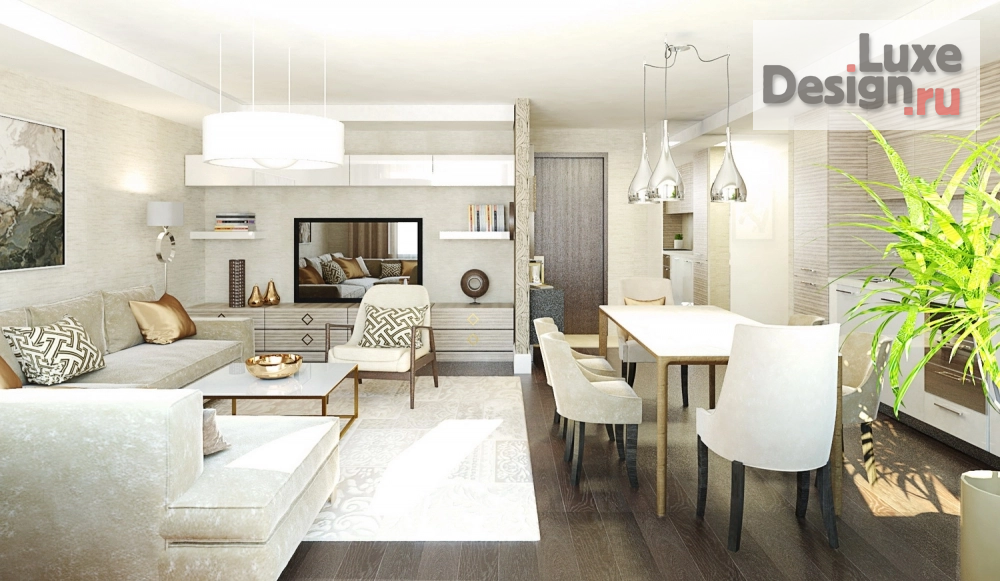 Дизайн интерьера квартиры "Квартира (ул. Тунгусская) – Владивосток, 2017 Общая площадь 55 м2" (фото 2)