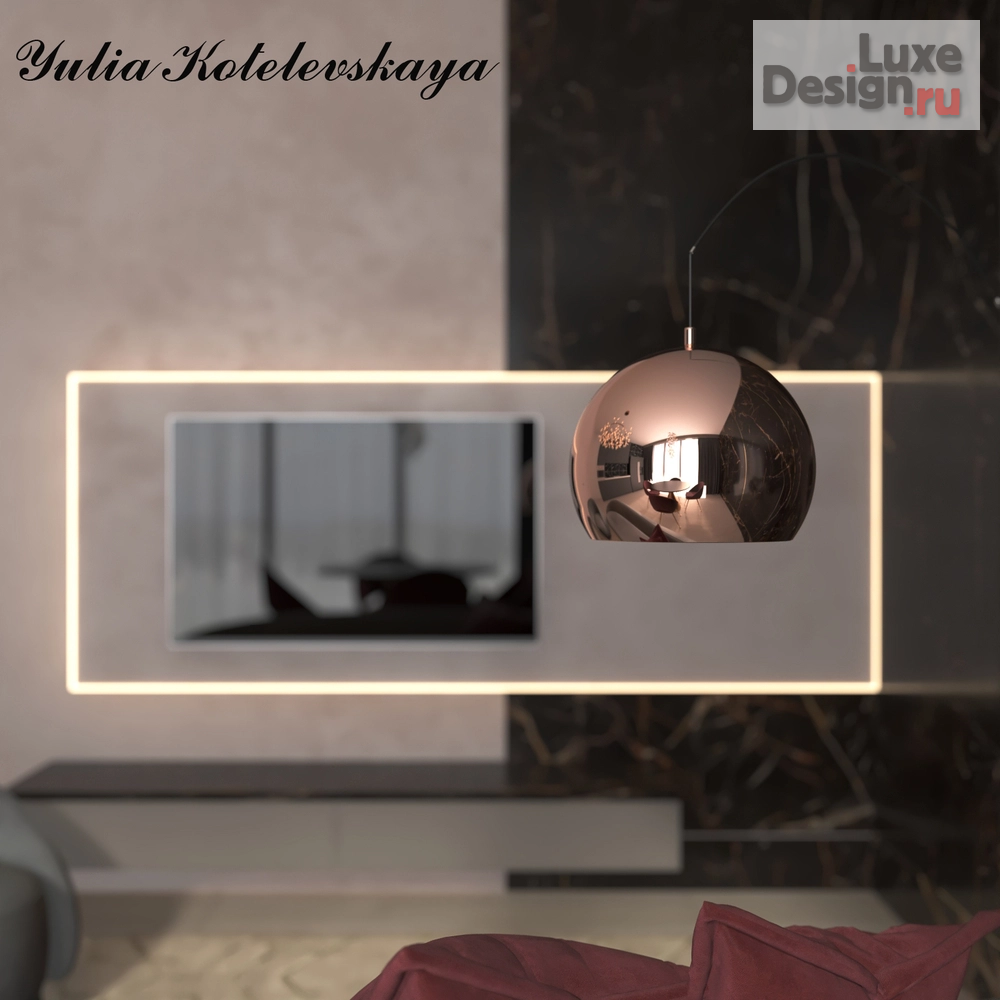 Дизайн интерьера квартиры "Гостиная-кухня в темных тонах" (фото 6)