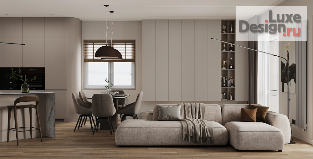 Дизайн интерьера трехкомнатной квартиры "Минимализм ЖК Дом на Полетаева Владивосток" (фото 3)