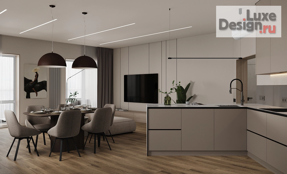 Дизайн интерьера трехкомнатной квартиры "Минимализм ЖК Дом на Полетаева Владивосток" (фото 5)