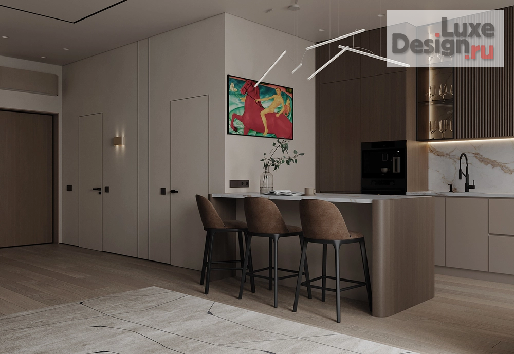 Дизайн интерьера квартиры "Роскошь и минимализм в ЖК Дом на Зеленом Бульваре" (фото 8) от дизайнера Байдак Наталья Сергеевна Дизайн интерьера квартиры "Роскошь и минимализм в ЖК Дом на Зеленом Бульваре" (фото 8)