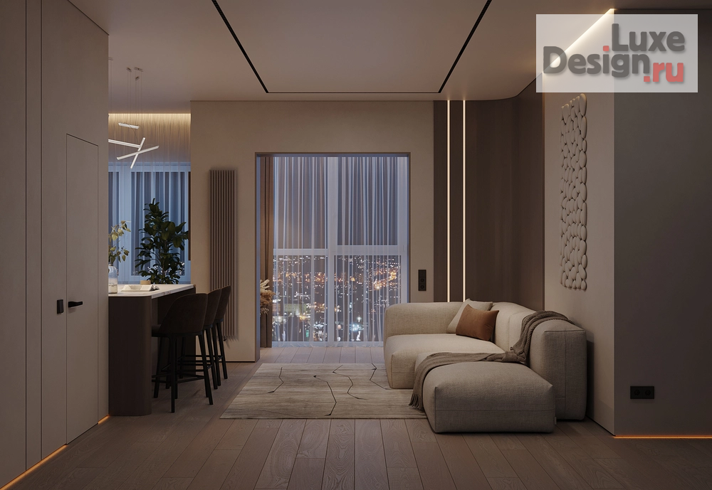 Дизайн интерьера квартиры "Роскошь и минимализм в ЖК Дом на Зеленом Бульваре" (фото 1) от дизайнера Байдак Наталья Сергеевна Дизайн интерьера квартиры "Роскошь и минимализм в ЖК Дом на Зеленом Бульваре" (фото 1)