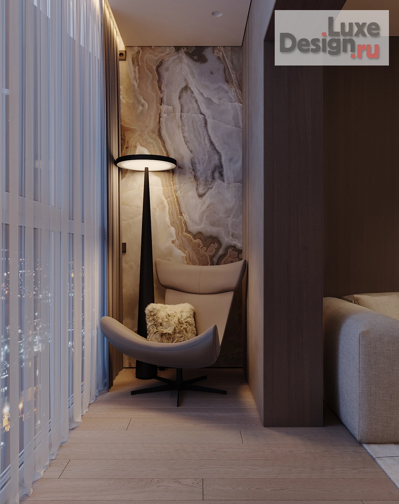 Дизайн интерьера квартиры "Роскошь и минимализм в ЖК Дом на Зеленом Бульваре" (фото 6) от дизайнера Байдак Наталья Сергеевна Дизайн интерьера квартиры "Роскошь и минимализм в ЖК Дом на Зеленом Бульваре" (фото 6)