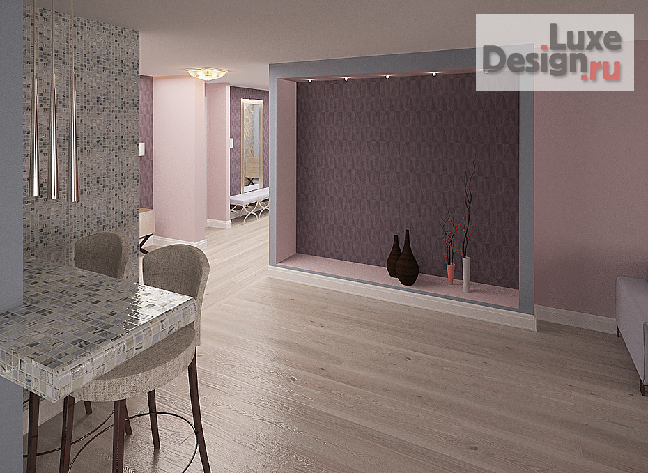 Дизайн интерьера трехкомнатной квартиры "ЖК Маяк Басаргина " (фото 2)