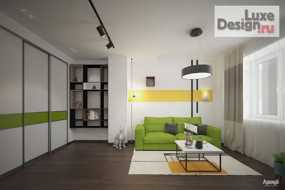 Дизайн интерьера квартиры студии "ДИЗАЙН КВАРТИРЫ В СТИЛЕ СУПРЕМАТИЗМ" (фото 2)