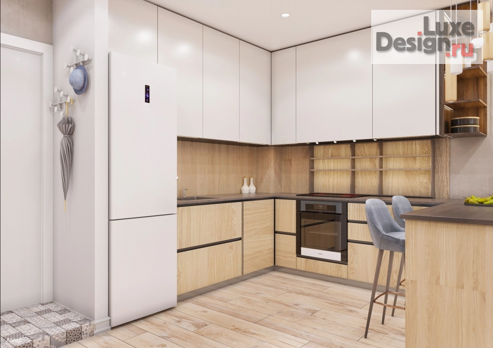 Дизайн интерьера двухкомнатной квартиры "ВОЗДУШНЫЙ ДИЗАЙН ДЛЯ СОВРЕМЕННОЙ МОЛОДОЙ ДЕВУШКИ" (фото 4)