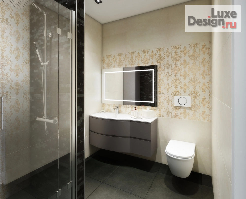 Дизайн интерьера таунхауса "дизайн-проект дополнительной ванной комнаты" (фото 3)