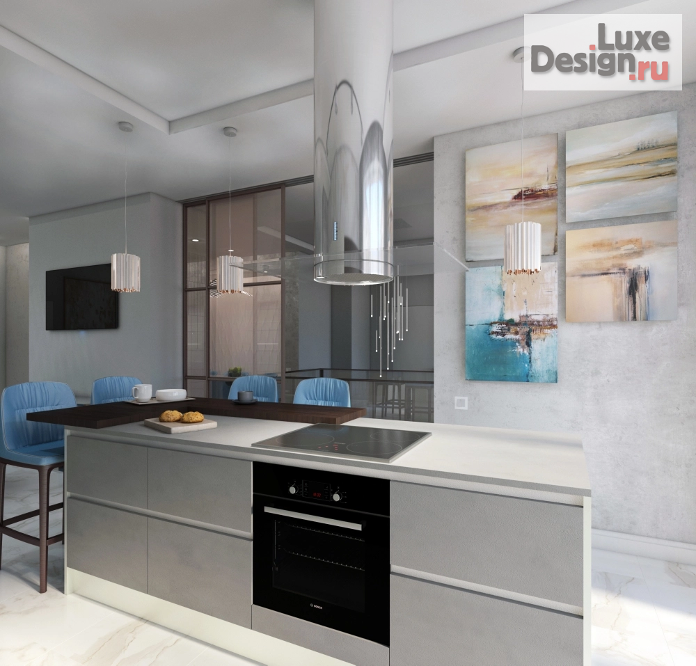 Дизайн интерьера коттеджа "проект кухни" (фото 2)