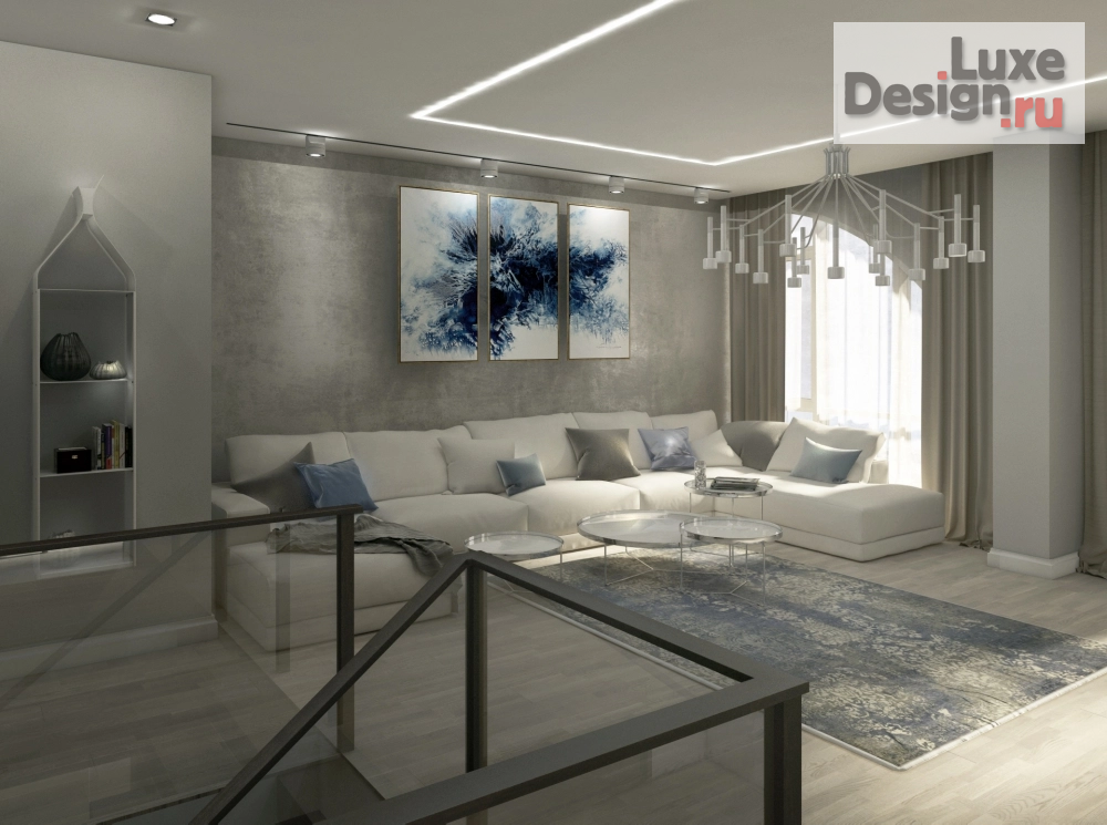 Дизайн интерьера таунхауса "гостинная" (фото 3)