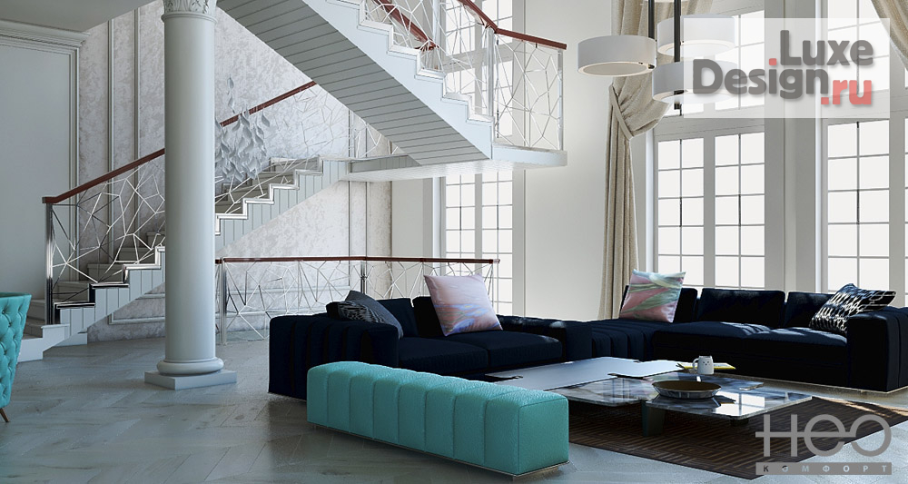 Дизайн интерьера коттеджа "Дом в стиле Ар-деко" (фото 13)