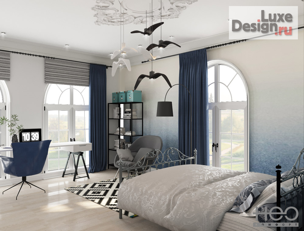 Дизайн интерьера коттеджа "Дом в стиле Ар-деко" (фото 8)