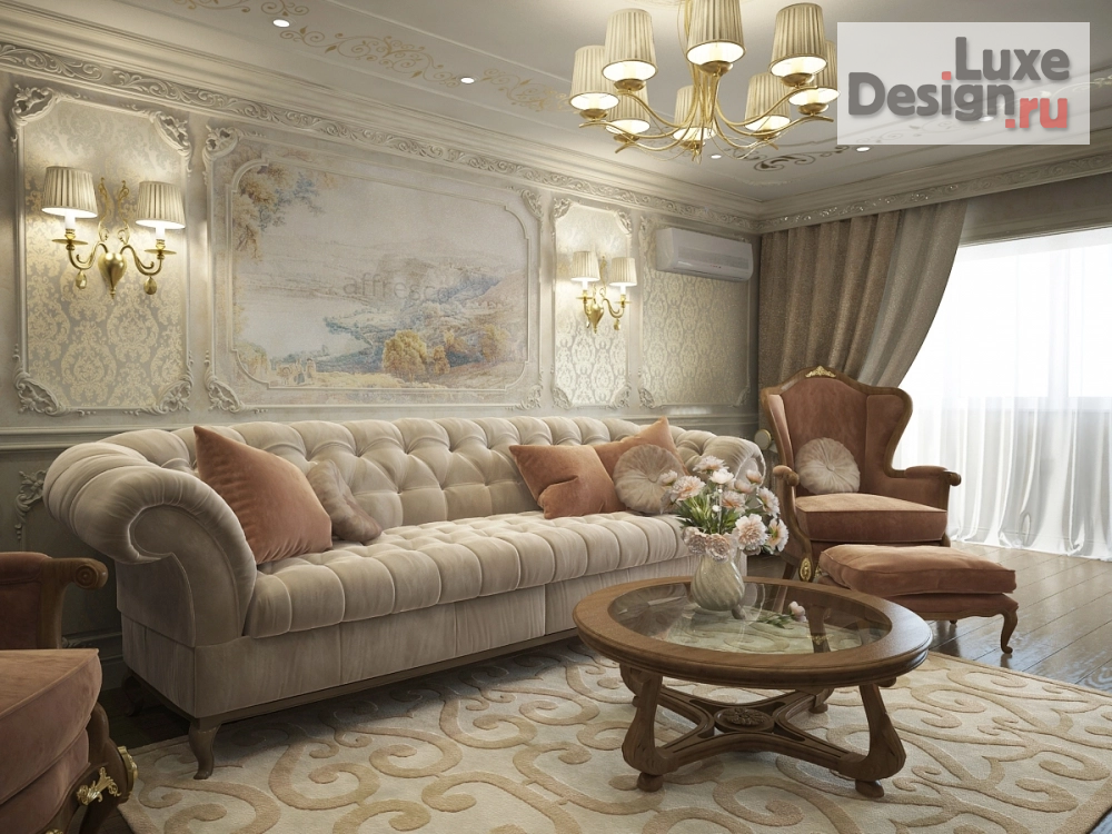 Дизайн интерьера трехкомнатной квартиры "Проект интерьера квартиры в  классическом стиле" (фото 1)