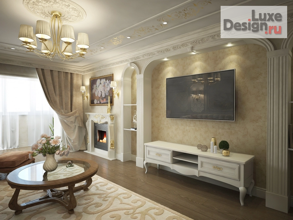 Дизайн интерьера трехкомнатной квартиры "Проект интерьера квартиры в  классическом стиле" (фото 2)