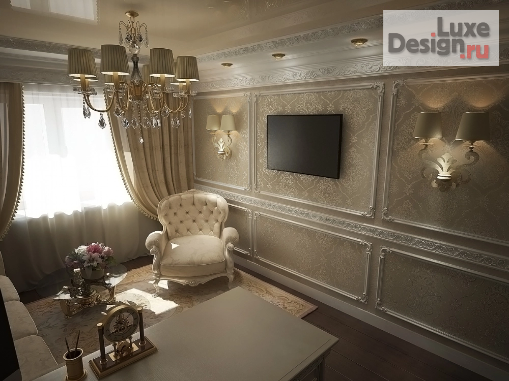 Дизайн интерьера трехкомнатной квартиры "Проект интерьера квартиры в  классическом стиле" (фото 3)