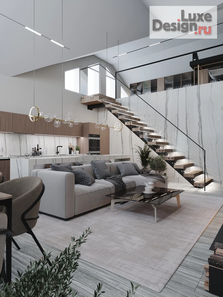 Дизайн интерьера коттеджа "Дизайн-проект коттеджа в поселке Соловей ключ" (фото 1)