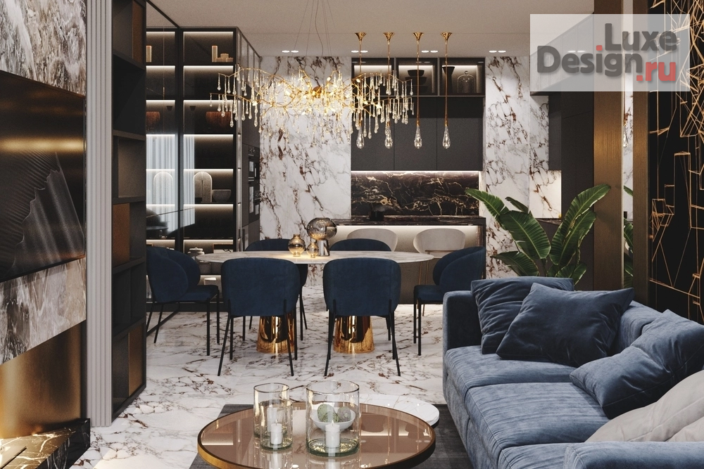 Дизайн интерьера трехкомнатной квартиры "Дизайн-проект в ЖК Аквамарин" (фото 1)