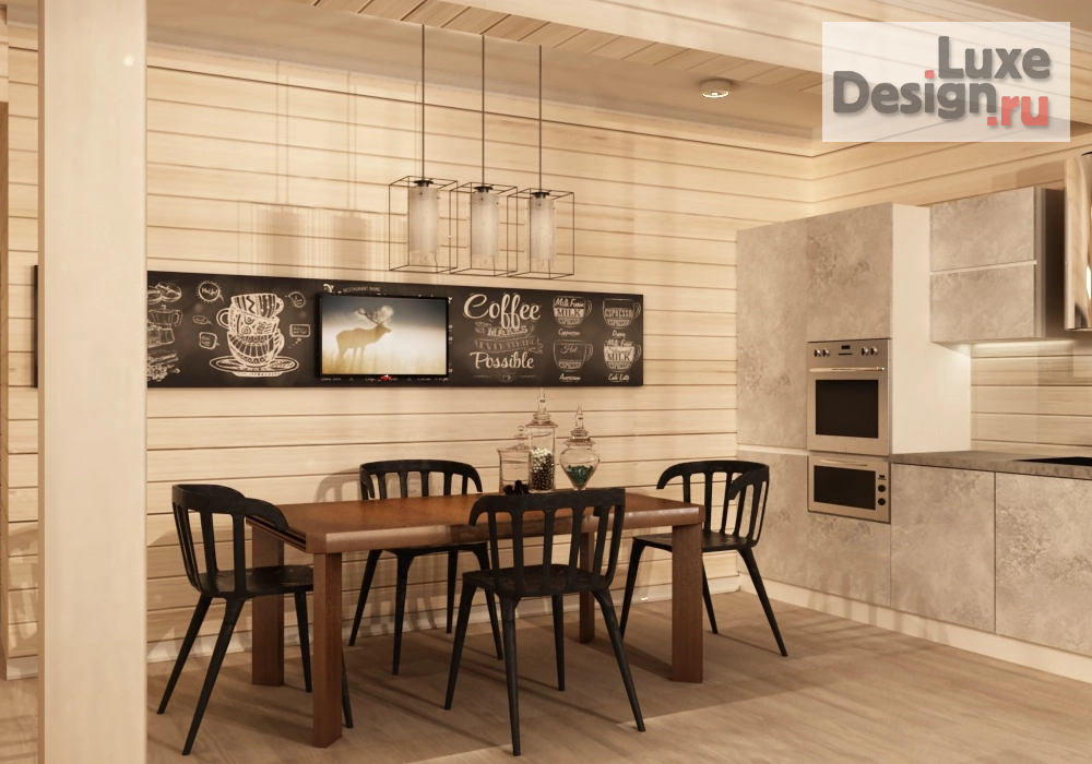 Дизайн интерьера загородного дома "Интерьер дома из дерева " (фото 2) от дизайнера Мазрова Алевтина Дизайн интерьера загородного дома "Интерьер дома из дерева " (фото 2)