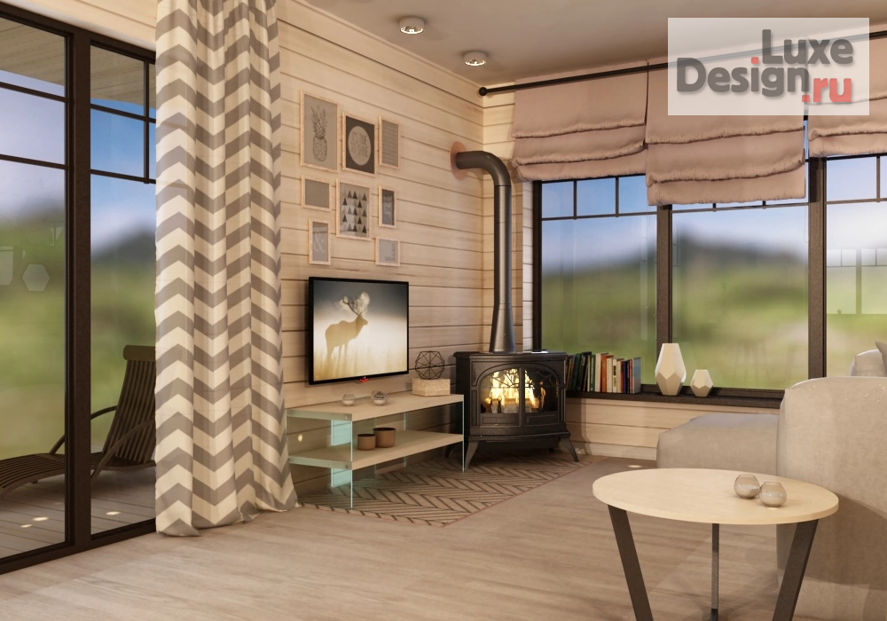 Дизайн интерьера загородного дома "Интерьер дома из дерева " (фото 4) от дизайнера Мазрова Алевтина Дизайн интерьера загородного дома "Интерьер дома из дерева " (фото 4)