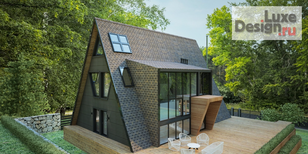 Частная архитектура "А-фрейм на ул. Лиановая" (фото 4)