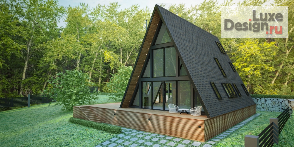 Частная архитектура "А-фрейм на ул. Лиановая" (фото 2)