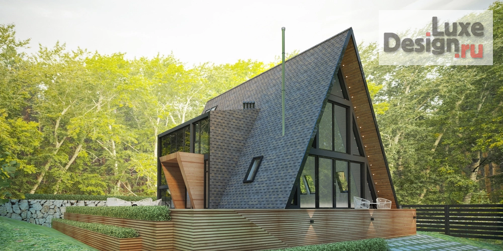 Частная архитектура "А-фрейм на ул. Лиановая" (фото 5)