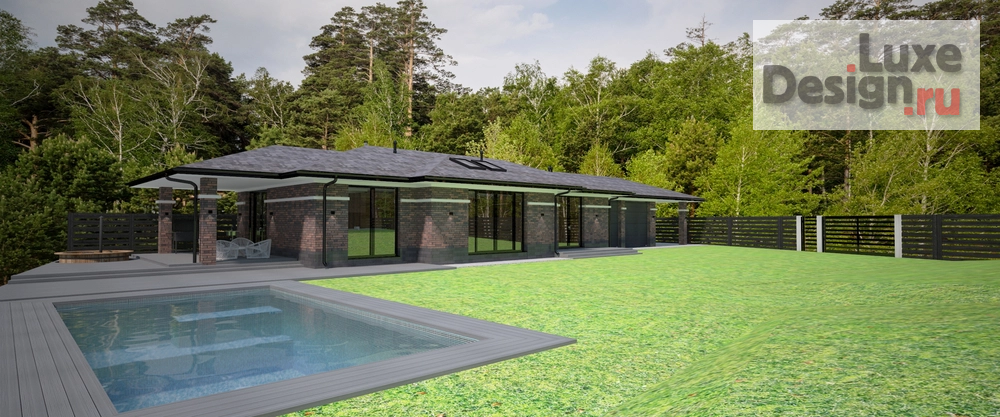 Частная архитектура "Баня с хамамом, барбекю, гаражом и навесом на ул. Саврасова" (фото 1)