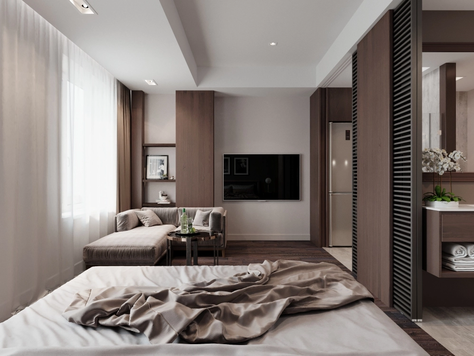 Дизайн интерьера однокомнатной квартиры во Владивостоке "Квартира студия под сдачу. Грузия. "