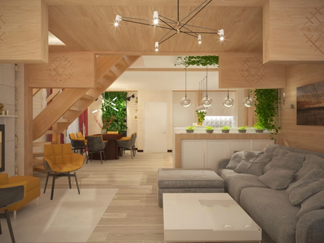 Дизайн интерьера коттеджа во Владивостоке "Загородный дом, по ул. Полевая, село Вольно-Надеждинск"