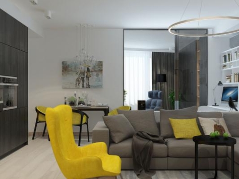 Дизайн интерьера двухкомнатной квартиры во Владивостоке "Проект квартиры для семейной пары 64,4 кв.м."